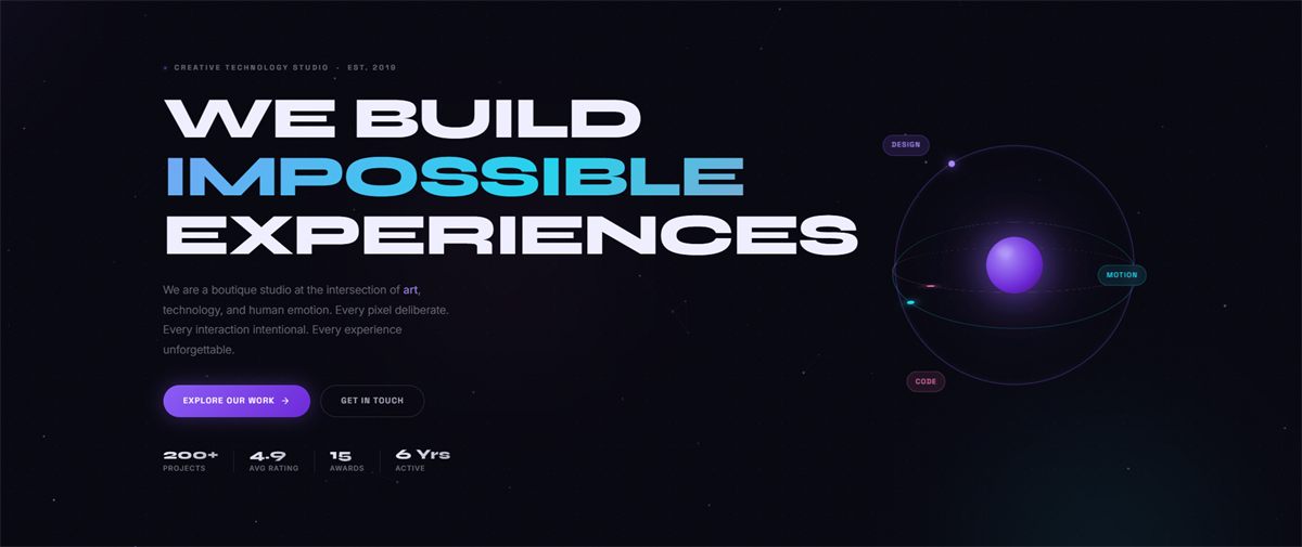 Lumina, design showcase website screenshot